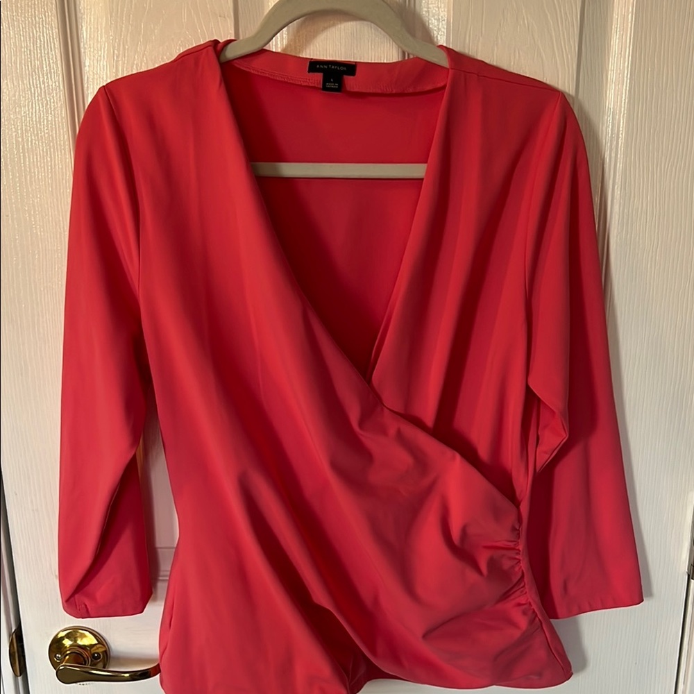 Women's Red Wrap Top